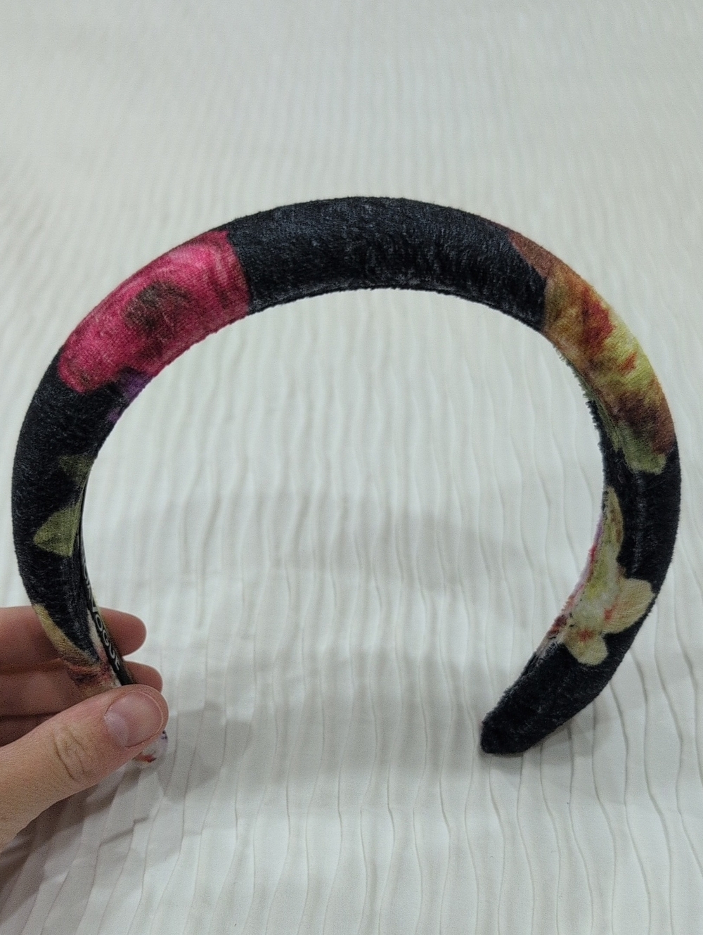 Valencia Vogue Floral & Navy Padded Headband